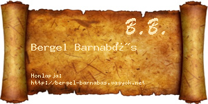 Bergel Barnabás névjegykártya
